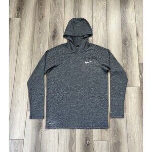 Nike Swim Men's S Long Sleeve Hooded Hydroguard Pullover UPF 40+ Heather Gray